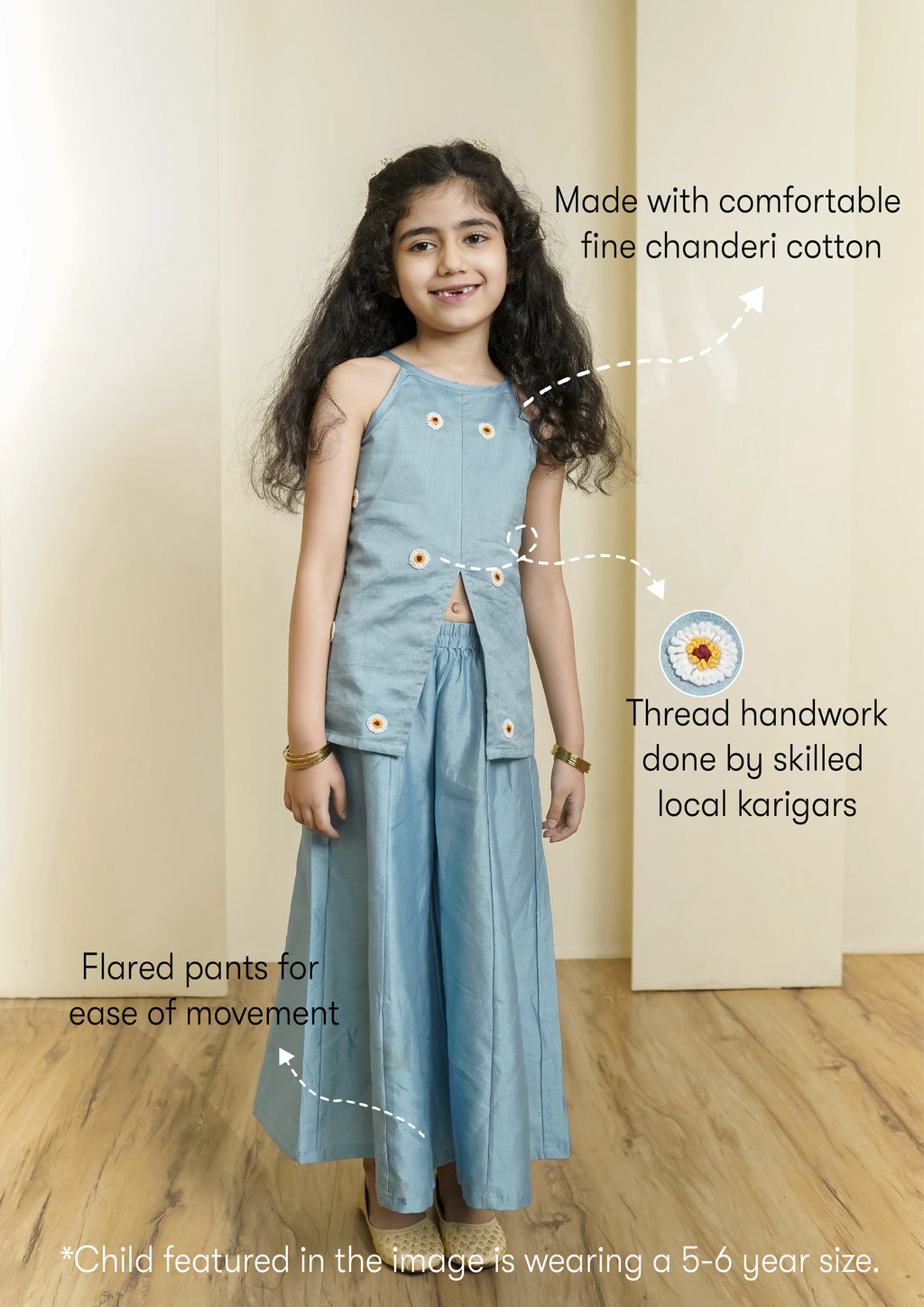 FULWARI FRONT SLIT HALTER NECK PALAZZO SET