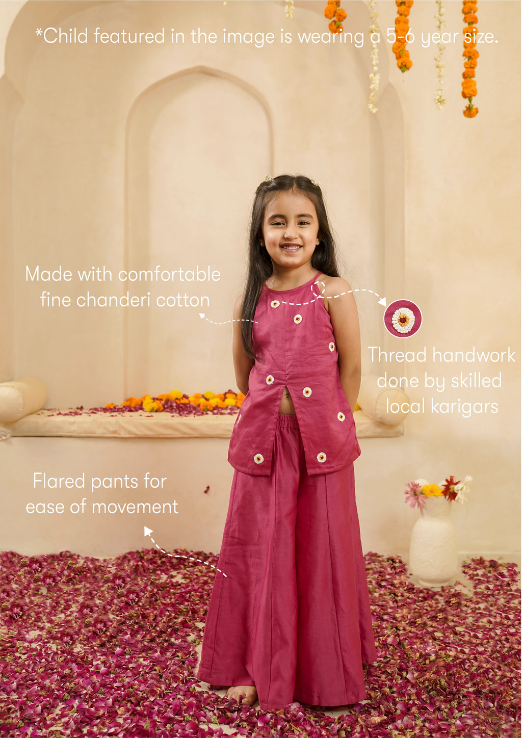 FULWARI FRONT SLIT HALTER NECK PALAZZO SET